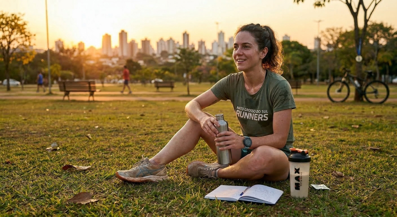 Planejamento faz parte da rotina: hidratação, suplementação e registro de treino andam juntos. (Imagem ilustrativa gerada por IA)